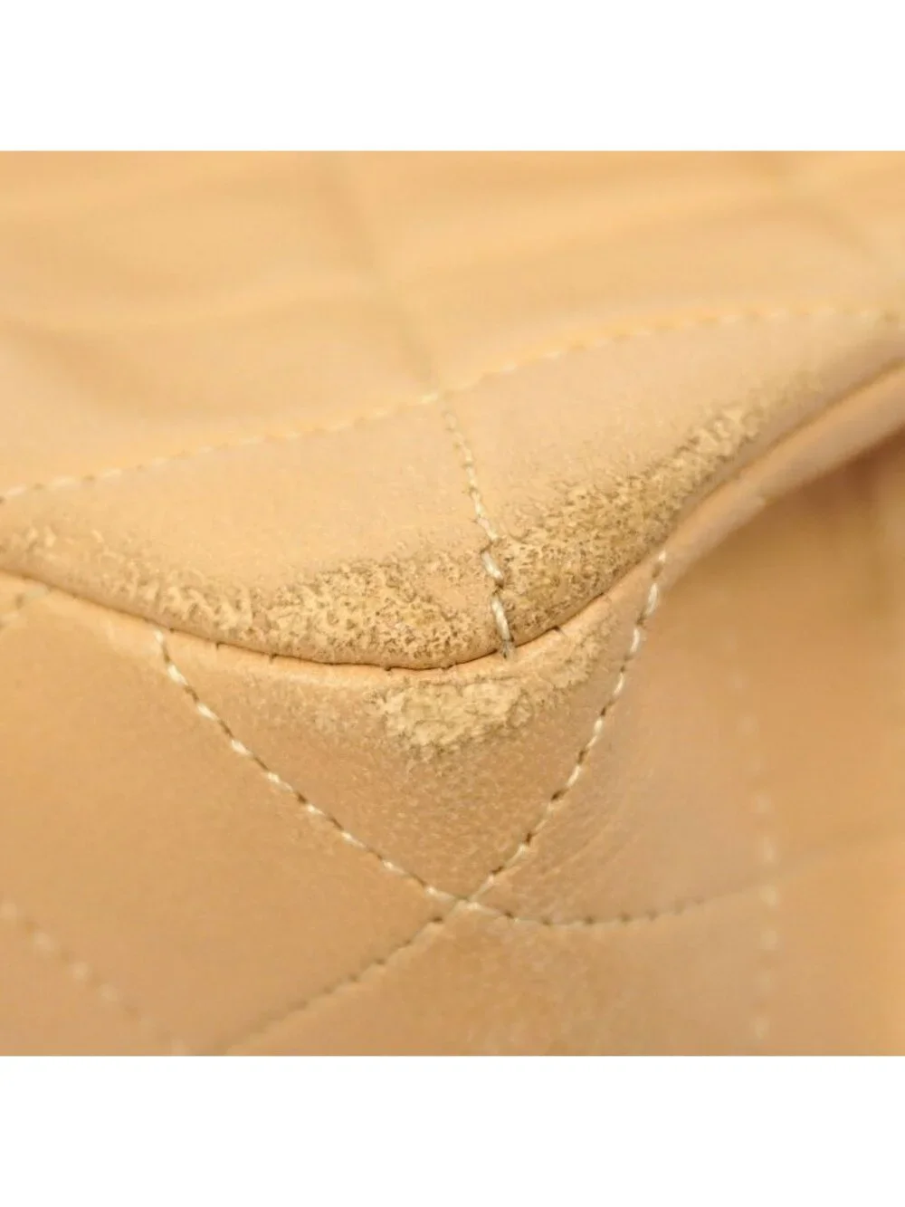 Chanel Shoulder Bag Quilted Lambskin Beige Gold